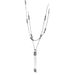 Women's Jewelry Set Fashion Silver Simple Silver Bead Tassel Necklace Double Layer Spacer Beads Stacked Necklace Advanced Design Clavicle Chain_ipsvogv.com