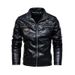 Men's leather jacket pu leather jacket European and American motorcycle clothing fleece leather jacket men_ipsvogv.com