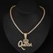 Hip Hop Crown QUEEN Trendy Tennis Chain Necklace, Unisex Alloy Pendant Jewelry_ipsvogv.com