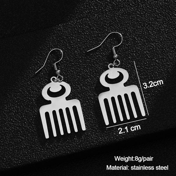 New African pendant earrings fashion hollow gold stainless steel earrings earrings_ipsvogv.com