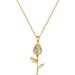 】 Tulip 【 Zircon Light Luxury Charm Gorgeous Full Diamond Necklace Women's Versatile Clavicle Titanium Steel Chain 【 】_ipsvogv.com