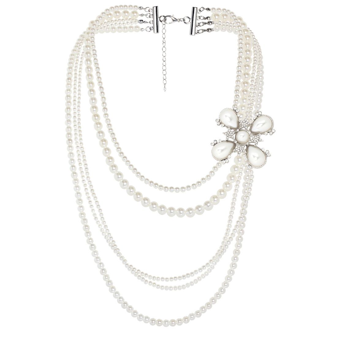 Multi layer long necklace sweater chain pearl neck NK23630_ipsvogv.com