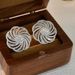 Cao Shi Inlaid Zircon With Women's Geometric Lines Floral Design Earrings, Fashionable And Elegant Earrings_ipsvogv.com