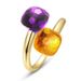 Candy Colored Gem Ring Female S925 Silver Gold Plated Diamond Open Finger Ring Light Luxury Personality Fashion_ipsvogv.com