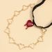Melted Acrylic Pendant Metal Hollow Love Leg Women's Lace Elastic Sexy Thigh Ring Body Chain_ipsvogv.com