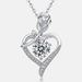 Heart Rose Moissanite Pendant S925 Sterling Silver Necklace Pendant Women's Light Luxury Small Love Valentine's Day Gift For Girlfriend_ipsvogv.com