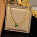 Fashionable White Zircon Titanium Steel Necklace, Women's Gold Simple Heart-shaped Thick Collarbone Chain Accessory_ipsvogv.com