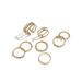 New Jewelry Fried Dough Twists Diamond Inlaid Slotted 8-piece Joint Ring Set_ipsvogv.com