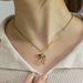 New Lazy Light Luxury Ribbon Inlaid Diamond Bow Necklace For Women, Niche Design Elegant Versatile Titanium Steel_ipsvogv.com