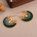 Fashion Geometric Contrast Earrings Tassel Oil Drop Earrings Retro High End Design New Earring Accessories Women_ipsvogv.com