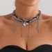 Fashion Water Drop Tassel Love Collarbone Chain Ins Wind Sweet Cool Trend Multi-layer Glass Necklace_ipsvogv.com