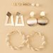 Earrings Exaggerated C Shaped Temperament Pearl Pendant Earrings Triangular Metal 9 Pieces_ipsvogv.com