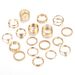 Fashion Gold Fried Dough Twists Chain Multi-layer Cross 18 Piece Set Ring New_ipsvogv.com