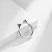 Cute cat cat ears titanium steel ladies ring ring cat girl hand jewelry pinky ring_ipsvogv.com