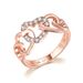 Unisex simple sweet hollow heart shaped women's ring rose gold plated zircon hot accessories_ipsvogv.com