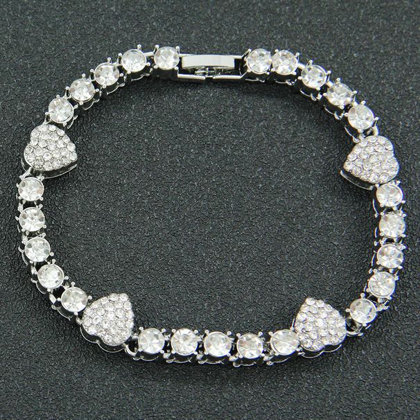 Hip Hop Style Personalized Splicing Peach Heart Rowed Diamond Necklace for Men and Women Rap Street Dance Cool Neck_ipsvogv.com