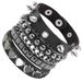Trendy Fashion Multi-layer Leather Bracelet Punk Style Heart Rivet Wristband Men's Hip-hop Jewelry_ipsvogv.com