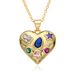 Bohemian Style Pink Love Rose Zircon Oil Drop Necklace Fashion OL Micro Inlaid Copper Plated 14K Real Gold Jewelry_ipsvogv.com
