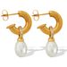 Women's Jewelry Gentle Temperament Retro C Shaped Geometric Small Simple Earrings Titanium Steel Earrings Female Rubber Bead Earrings_ipsvogv.com