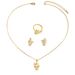 Fashion OL flower earring necklace set, niche inlaid zircon design, ring earrings, versatile accessories_ipsvogv.com