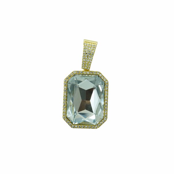 Renqing Hot Selling Color Alloy Pendant Paired With Colorful Cuban Necklace, Hip-hop Cool Necklace_ipsvogv.com