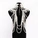 C0419 Exaggerated Heavy Industry Pearl Shawl with Layered Tribal Style Hollow Weaving Sexy Body Chain_ipsvogv.com