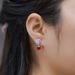 S925 silver inlaid cultivated ruby earrings simulated rose flower earrings fashionable light luxury_ipsvogv.com