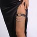 C0337 Diablo exaggerated leather heart rivet geometric Harajuku style chain leg loop female_ipsvogv.com