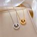 Full Body 【 Titanium Steel 】 Rotating Circular Ring Niche Design, Simple Pendant, Short Collarbone Chain, Korean 【 】 Design, Pendant, Chain,_ipsvogv.com