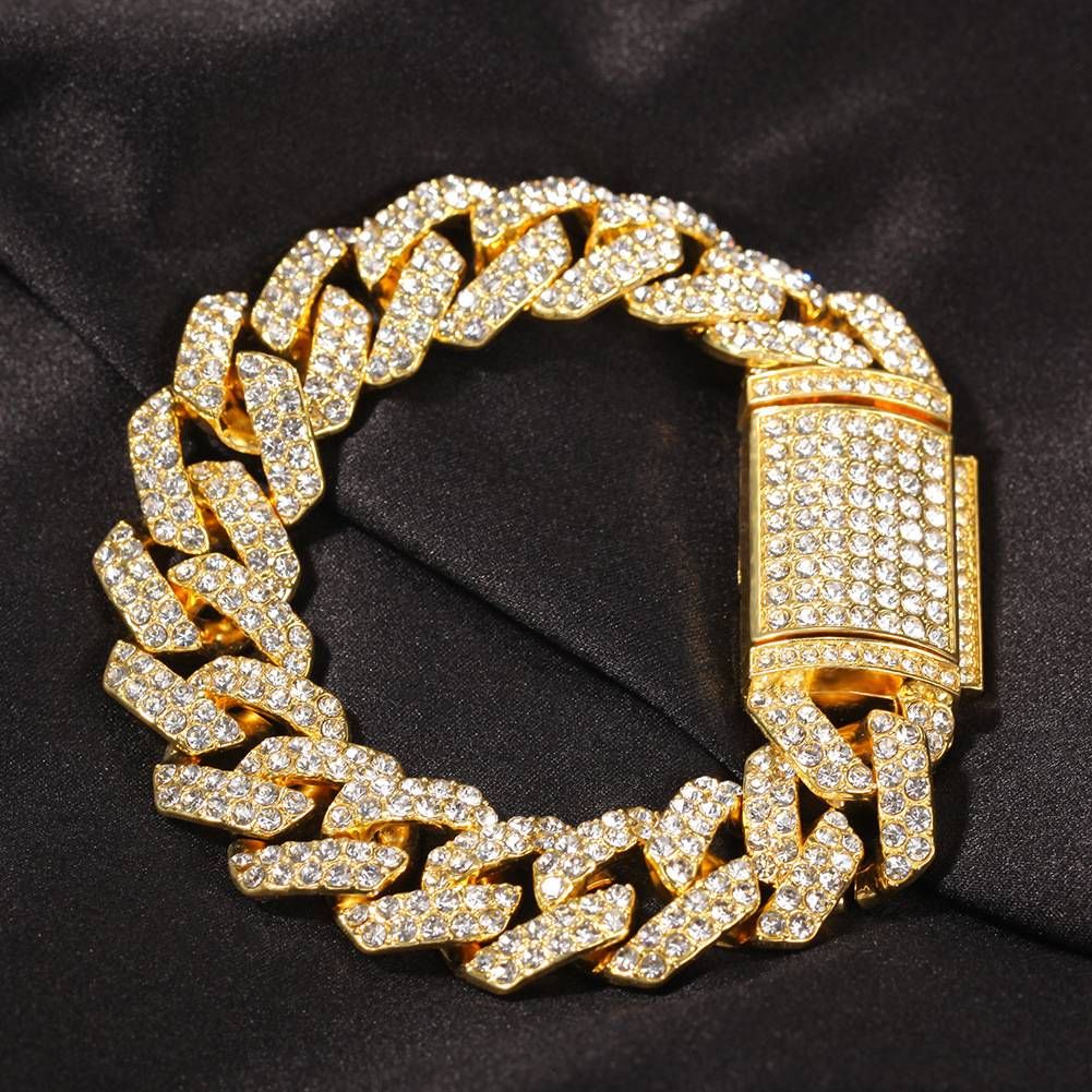 Hip Hop Fashion Minimalist Cuban Bracelet Men's Trendy Punk Street Coarse Alloy Bracelet_ipsvogv.com