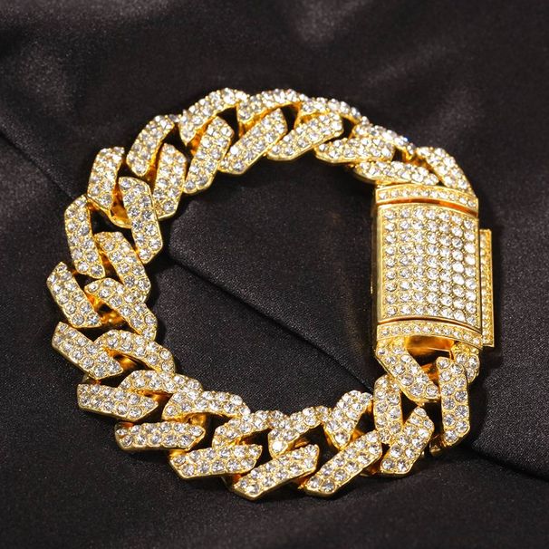 Hip Hop Fashion Minimalist Cuban Bracelet Men's Trendy Punk Street Coarse Alloy Bracelet_ipsvogv.com