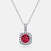 Exclusive classic fat square shape full diamond clavicle chain S925 sterling silver inlaid with cultivated ruby necklace fashion ins_ipsvogv.com