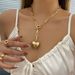Sweet Cool Style Heart Pendant Necklaces, Fashionable And Simple Metal Buckles, Short Collarbone Chains_ipsvogv.com