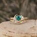 Sanjie ETSY's New Gold-plated Star Moon Women's Ring, Simple And Fashionable Green Diamond Ring Accessories Trend_ipsvogv.com