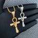 Hip Hop New Snake Cross Pendant Fashion Trend Inlaid Zircon Men's Necklace_ipsvogv.com