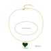 Commuter style stainless steel love heart green diamond chain necklace feminine temperament_ipsvogv.com
