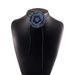 N11261 French style denim blue rose necklace, spicy girl strap, choker collarbone chain_ipsvogv.com