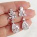 Cao Shi's new wedding jewelry sweet pear shaped water drop Zircon Earrings wedding dinner bride Earrings_ipsvogv.com
