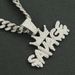 Cool full crown letter pendant for men's hip-hop wear with diamond inlaid Cuban necklace neck chain_ipsvogv.com