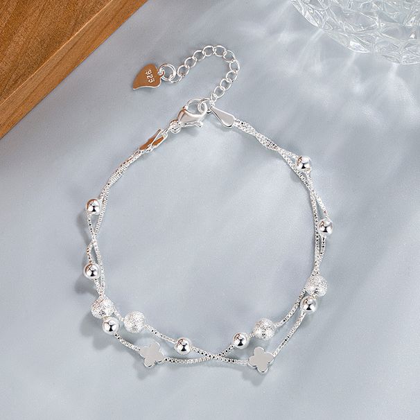 New Sacked Double-layer Sand Bead Clover Bracele Female Niche, Simple Birhday Gif For Girlfriend, Exquisie And_ipsvogv.com