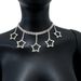 Ladies' fashionable and simple star pendant necklace Creative five pointed star inlaid diamond catwalk claw chain clavicle chain_ipsvogv.com