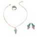 Fashion commuting necklace earring set, niche wheat ear resin design, index finger ring, versatile head accessory_ipsvogv.com