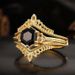 Sanjie French Luxury Style Square Men's And Women's Same Live Set, Personalized Three Set Ring_ipsvogv.com