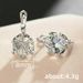 Cao Shi Korean Version Round Super Sparkling Zircon Earrings, Simple And Versatile, Classic Crystal Ear Buckle,_ipsvogv.com