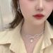 HEFANG Pearl Bowknot Ribbon Necklace For Women Wedding Fashion Niche Design Light Luxury Clavicle Chain_ipsvogv.com