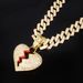 Women’s Jewelry Set Fashion Hip Hop Personality Broken Heart Full Diamond Pendant Necklace HIPHOP Street Dance Accessories Cuban Necklace_ipsvogv.com