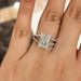 Cao Shi's New Women's Micro Set Fashion Square Diamond Engagement Double layered One Ring_ipsvogv.com