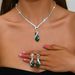 Women’s Jewelry Set Fashion Light Luxury Temperament Heart Shaped Crystal Rhinestone Set Necklace Earrings Full Diamond Jewelry Set Chain Female_ipsvogv.com