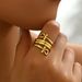 Niche style unisex with simple bow and fashionable double-layer design, high-end couple ring_ipsvogv.com