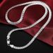 50cm Silver Plated Horseshoe Chain 60mm Side Chain Light Luxury Encrypted Embossed Snake Bone Chain_ipsvogv.com